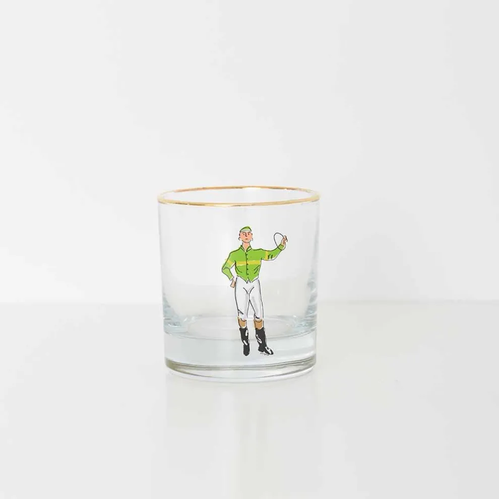 Classic Jockey Silks Bourbon Glass Mixed Set of 4