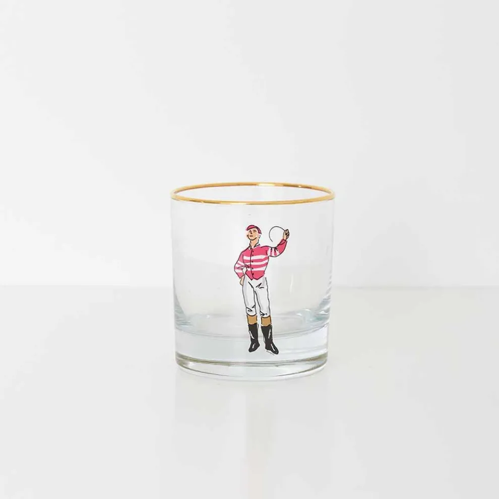 Classic Jockey Silks Bourbon Glass Mixed Set of 4