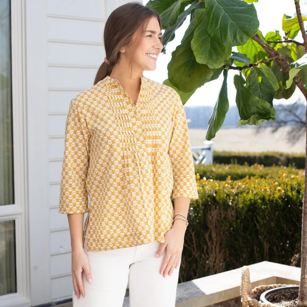 Golden Buti Pintuck Blouse