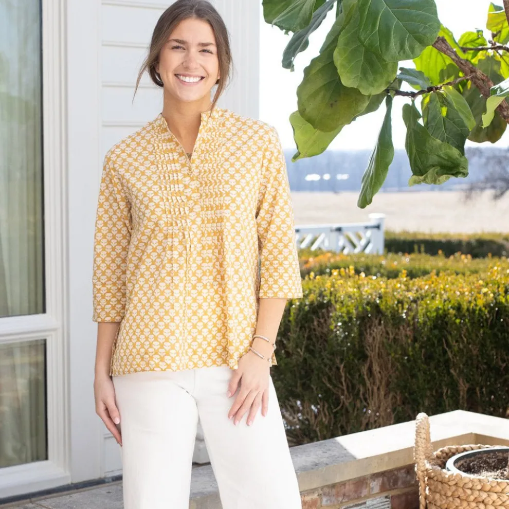 Golden Buti Pintuck Blouse