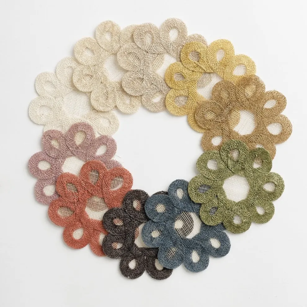 Ecru Woven Doodles Coaster | Set of 4